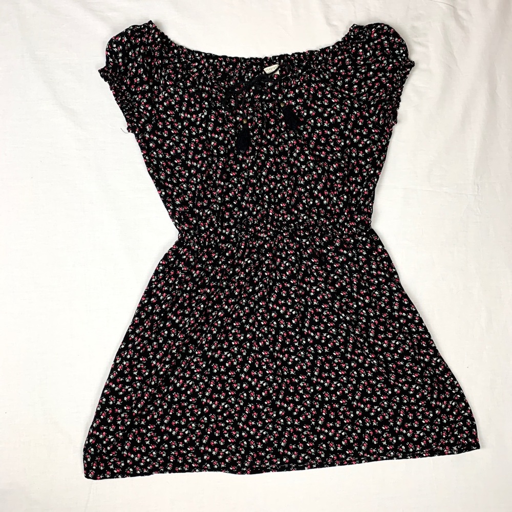 Black floral dress with white & pink flowers 🌸